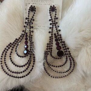 Elegant Purple Chandelier Earrings